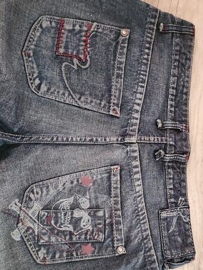 Y2K Marc Ecko Skull Jeans W36 Distressed Grunge Skater‎ Streetwear